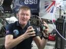 UK Astronaut Tim Peake, KG5BVI/GB1SS, demonstrates the Ericsson Amateur Radio gear on board the International Space Station Columbus module. The Ericsson gear has since developed problems and no longer is in use.
